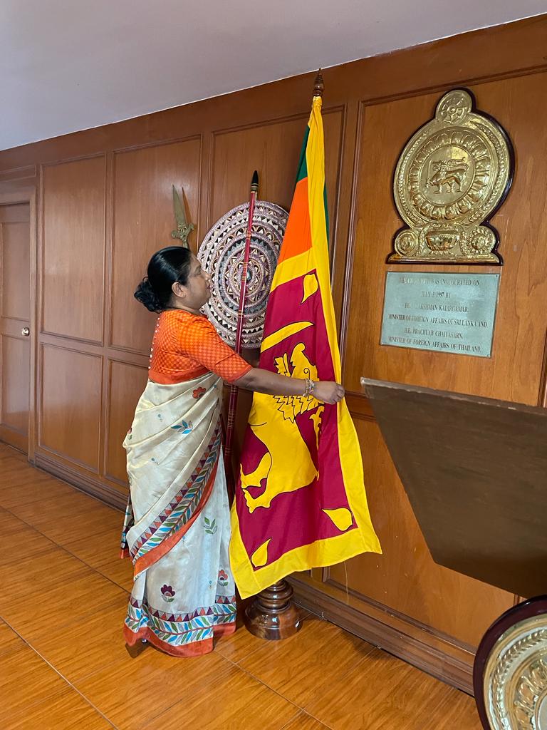 H.E. the Ambassador of Sri Lanka to the Kingdom of Thailand and Permanent Representative to UNESCAP together with staff of the Mission commenced work ceremonially, at the Chancery.