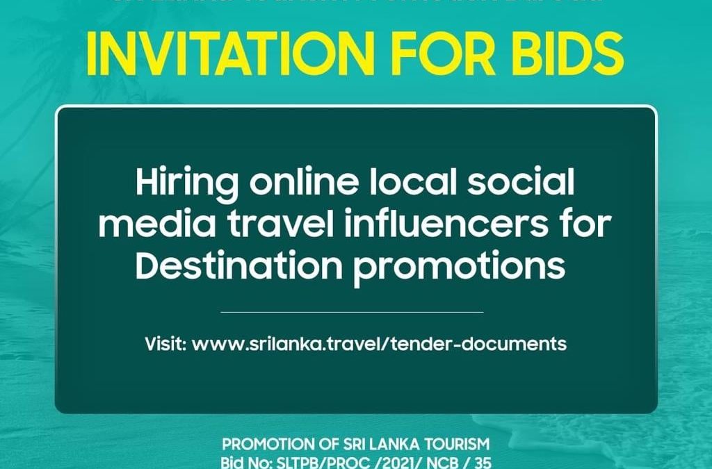 Sri Lanka Tourism is looking for Partner Local Travel Influencers for Destination Promotions