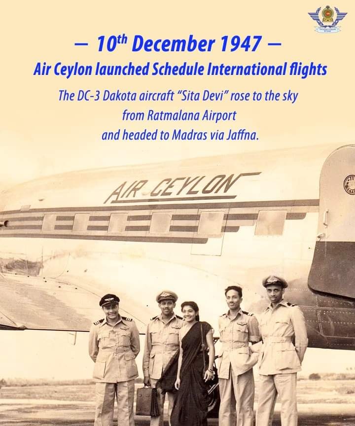 On this day Air Ceylon, Sri Lanka's first International Airline launched