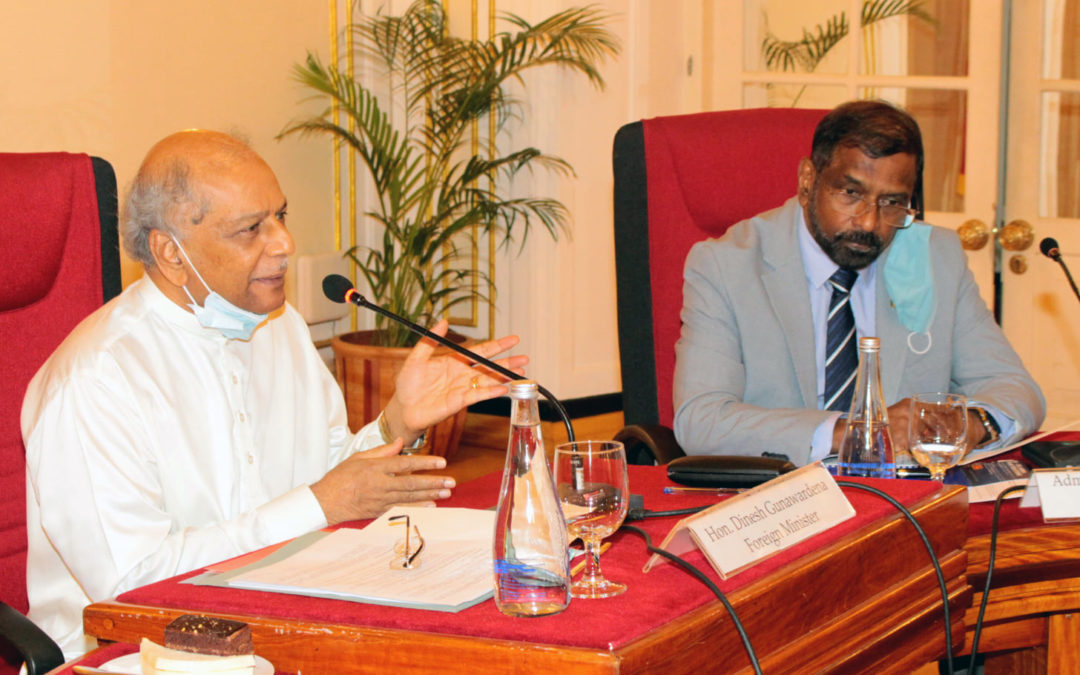 Foreign Minister Dinesh Gunawardena meets EU Ambassadors to discuss recent developments