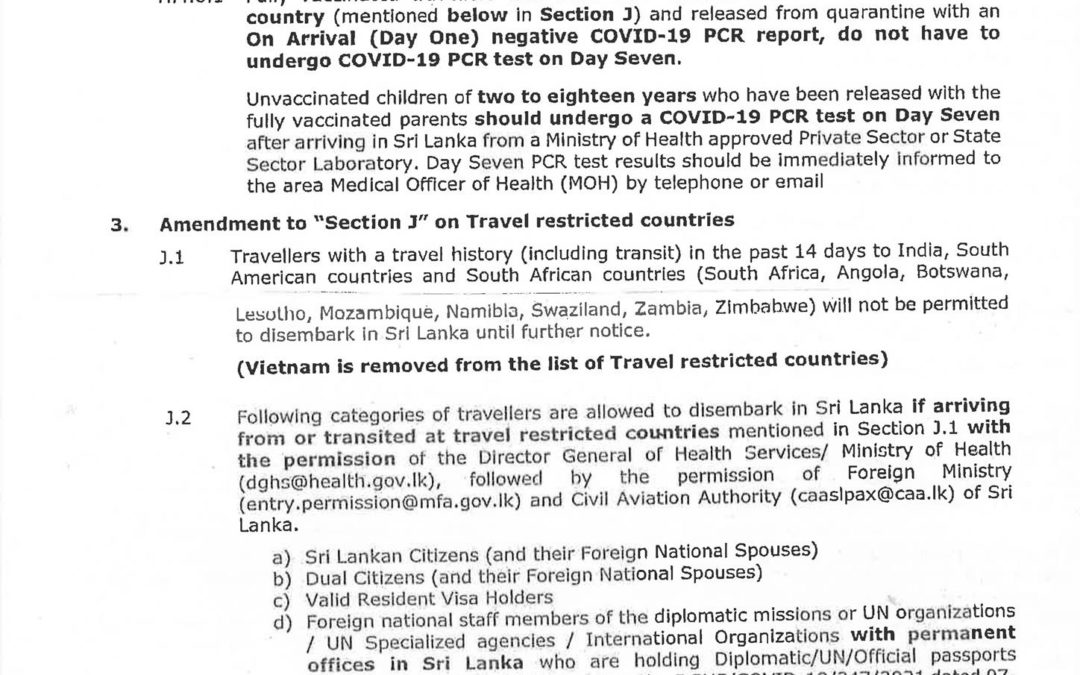 Amendments to the Quarantine Measures