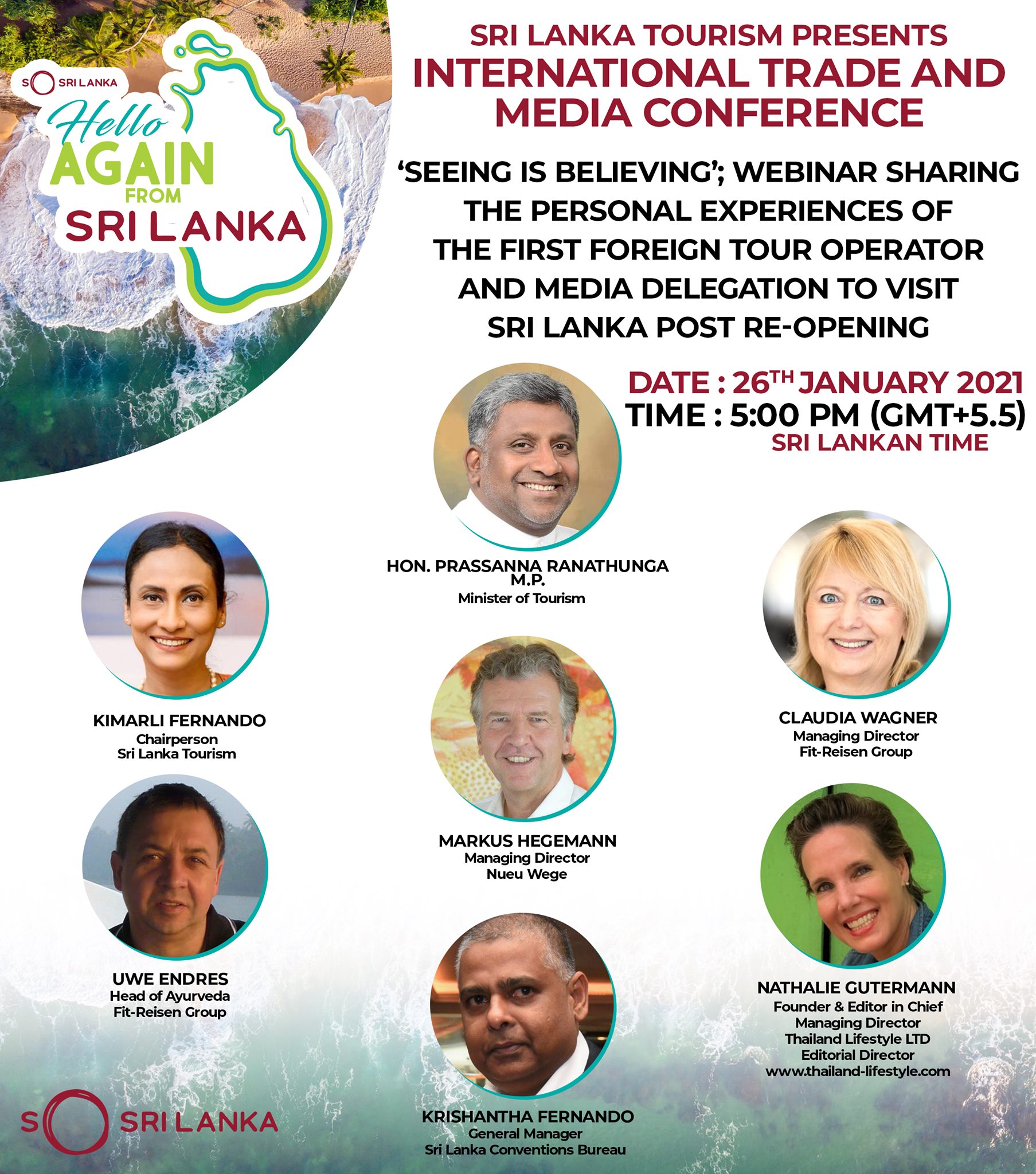 Sri Lanka Tourism Promotion Bureau organized an Online International Trade and Media Conference ‘Seeing is Believing’