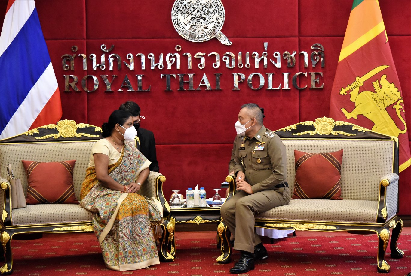 Ambassador of Sri Lanka to the Kingdom of Thailand and Permanent Representative to UNESCAP, C.A. Chaminda I. Colonne paid a courtesy call on Police General Wirachai Songmetta, Deputy Commissioner General, at the Royal Thai Police Headquarters on 25 November 2021