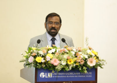 State Minister of Regional Co-operation Tharaka Balasuriya delivers the keynote address