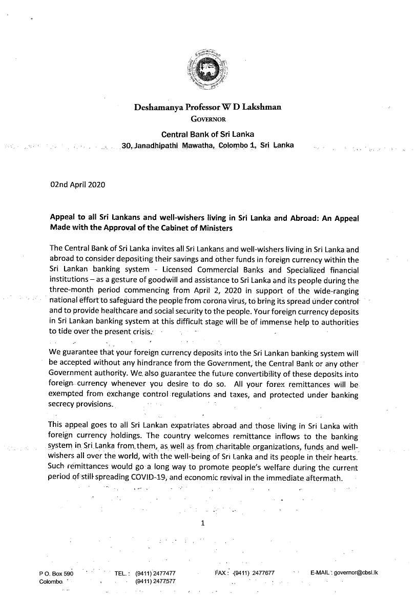 An Appeal made with the approval of the Cabinet of Ministers