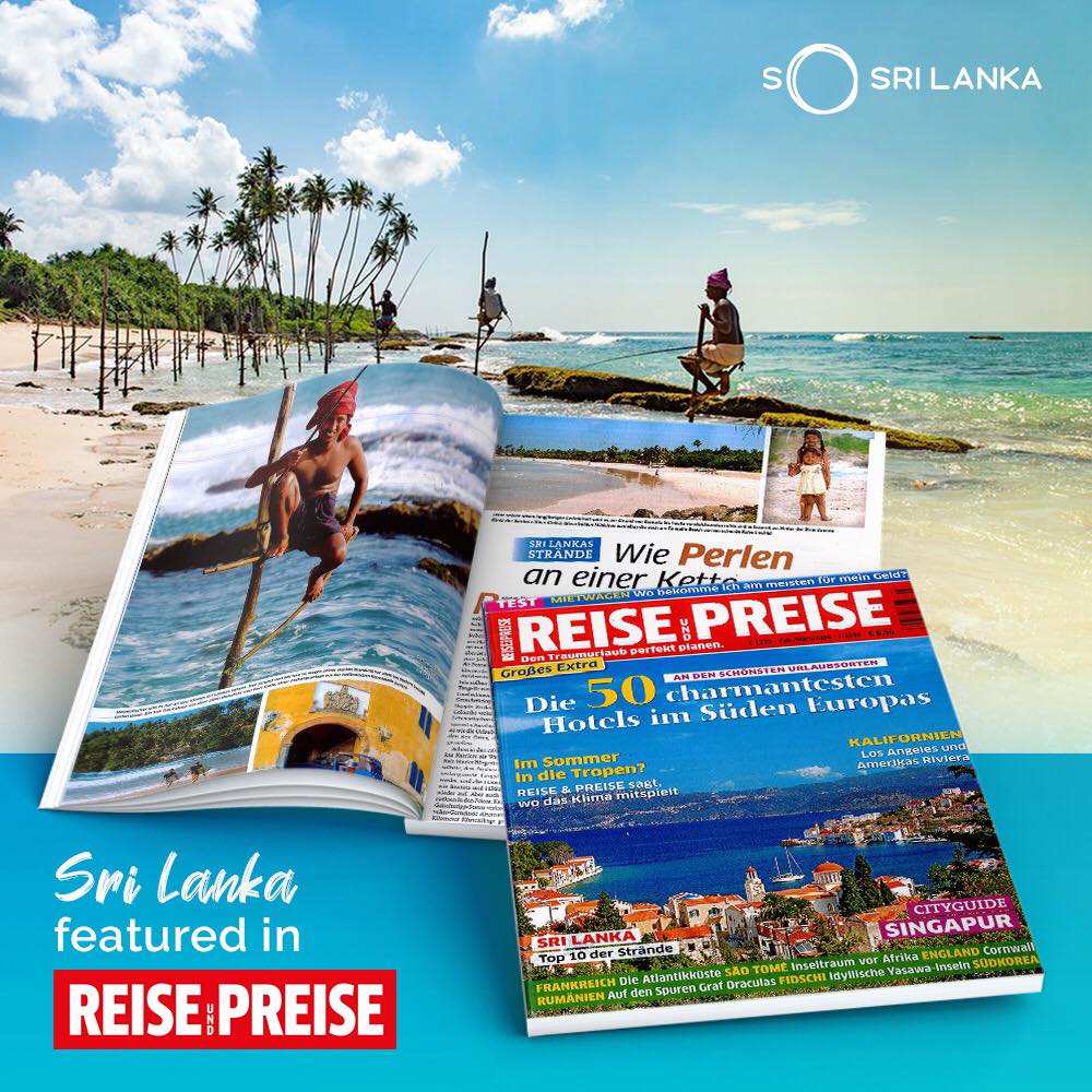A leading German magazine , REISE UND PREISE highlighting the beauty of Sri Lanka.
