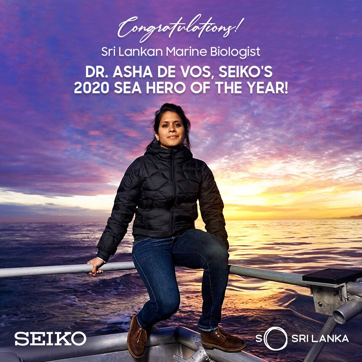 Congratulations to Dr Asha de Vos for being named 2020's Sea Hero of the Year by Seiko.