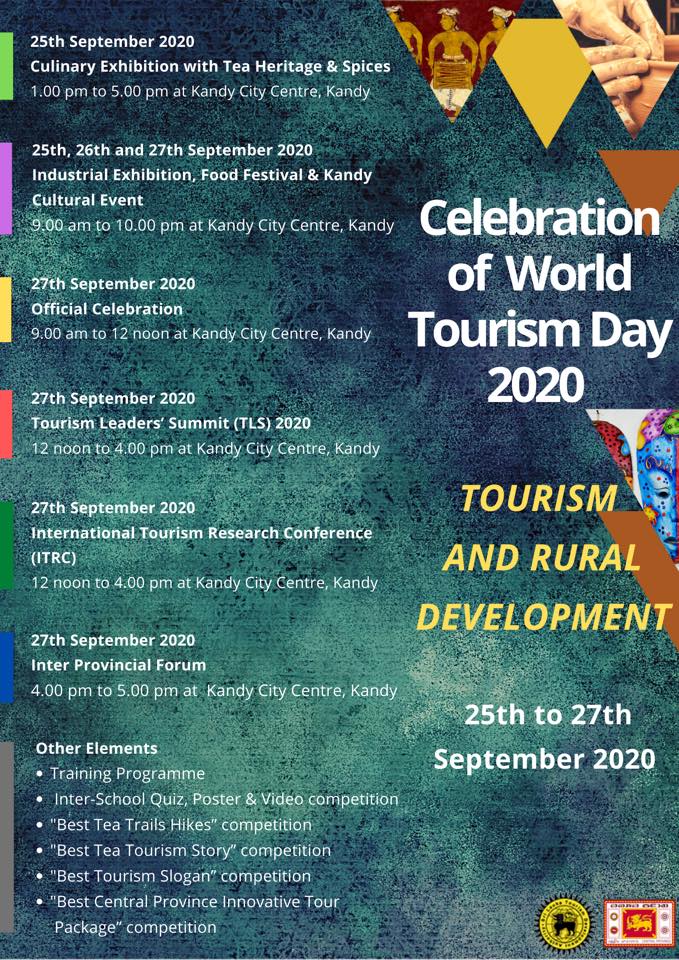 World Tourism Day 2020 National Celebrations Full Programme List.