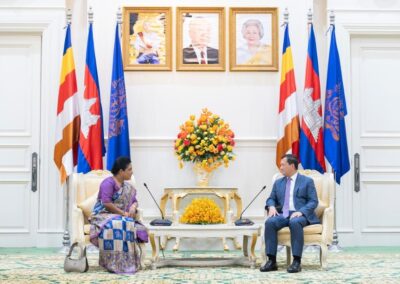 Sri Lanka Ambassador to Cambodia Chaminda Colonne and Spouse Stephen Senanayake was granted a farewell audience by His Majesty King Preah Bat Norodom Sihamoni on 22nd July 2024