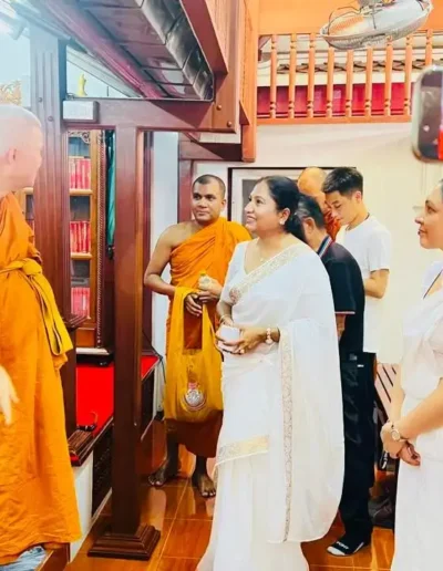 Ambassador and Permanent Representative of Sri Lanka Wijayanthi Edirisinghe receives blessings from Buddhist and Hindu Temples