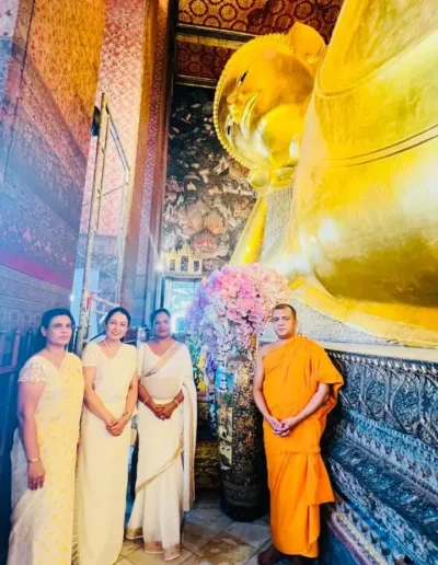 Ambassador and Permanent Representative of Sri Lanka Wijayanthi Edirisinghe receives blessings from Buddhist and Hindu Temples