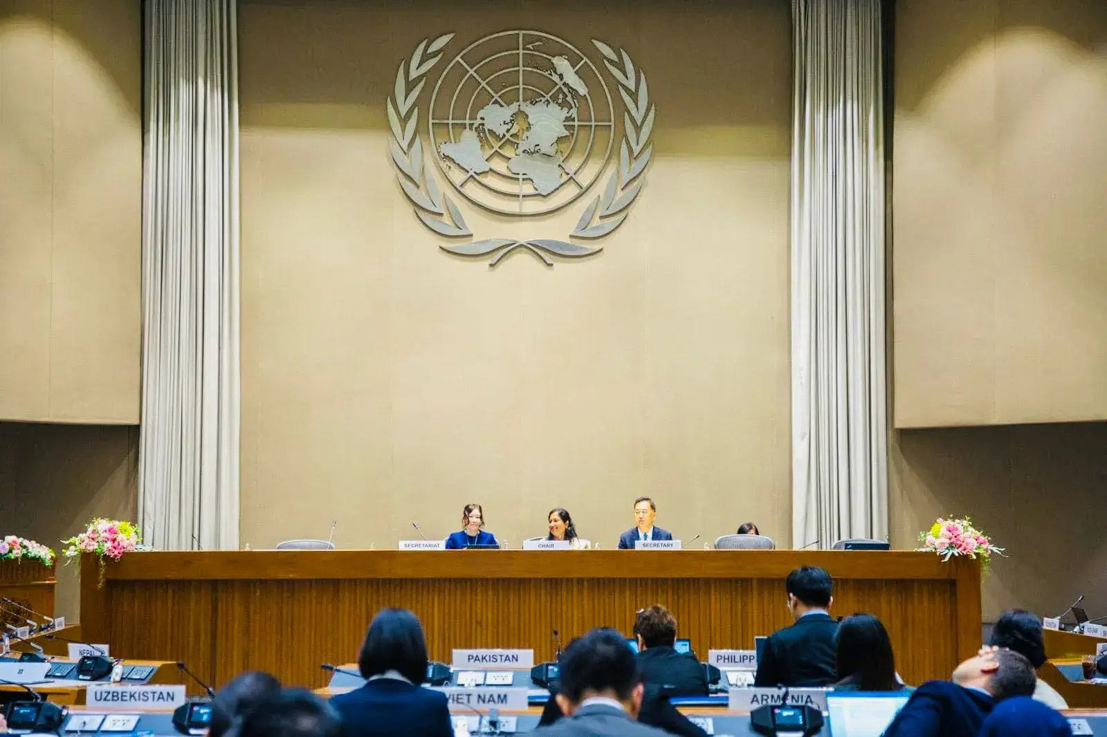 Ambassador and Permanent Representative of Sri Lanka to UNESCAP, E.A.S. Wijayanthi Edirisinghe Chairs the 8th Session of the Transport Committee of UNESCAP