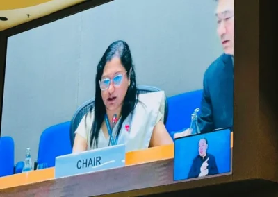 Ambassador and Permanent Representative of Sri Lanka to UNESCAP, E.A.S. Wijayanthi Edirisinghe Chairs the 8 th Session of the Transport Committee of UNESCAP