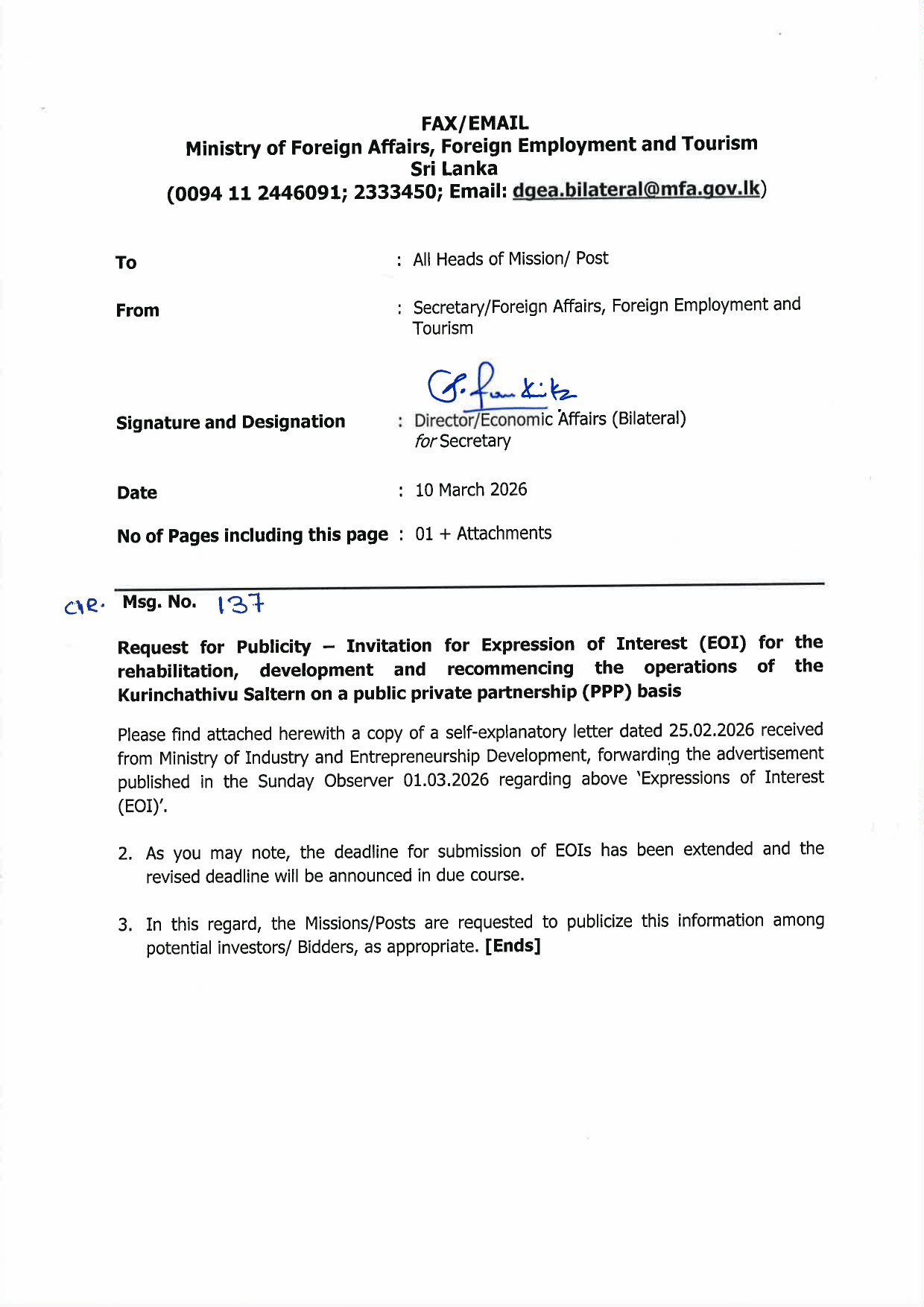 CIR 137 Request for Publicity Invitation for Expression of Interest EOI page1