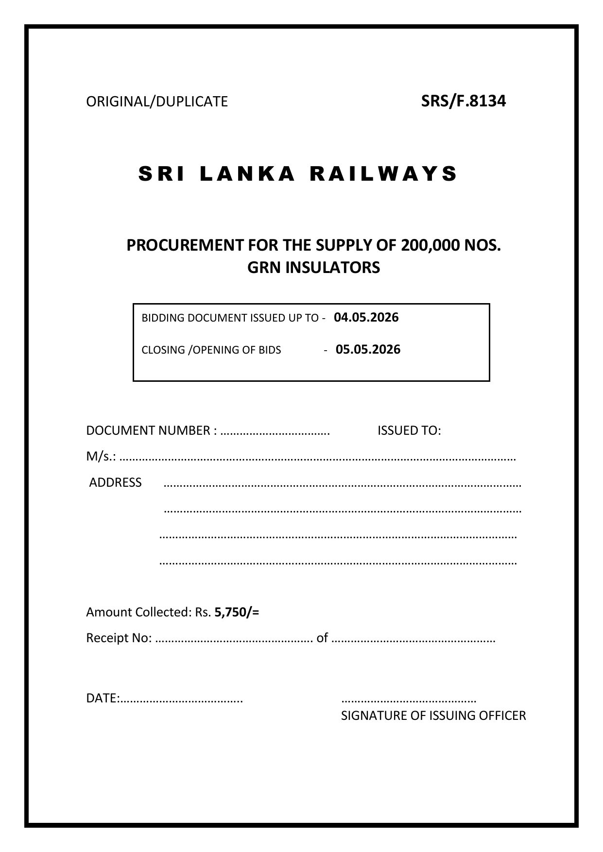 SRS.F. 8134 Document 01