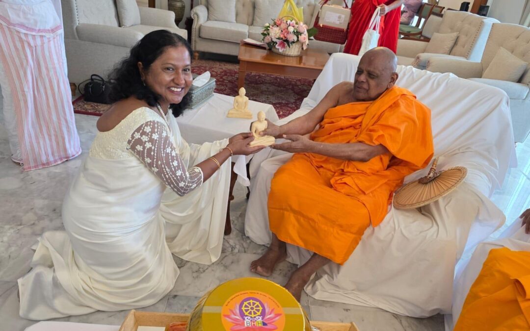 Sacred Alms Giving Ceremony at the Official Residence of the Ambassador of Sri Lanka to Thailand honours Visiting Senior Buddhist Clergy