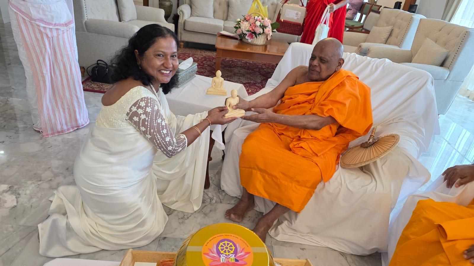 Sacred Alms Giving Ceremony at the Official Residence of the Ambassador of Sri Lanka to Thailand honours Visiting Senior Buddhist Clergy